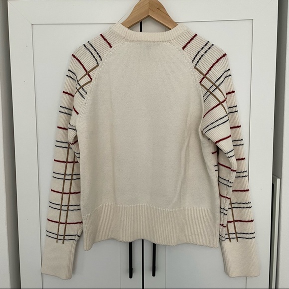 Maje Cream Check Sweater (Large) - Picture 3 of 4